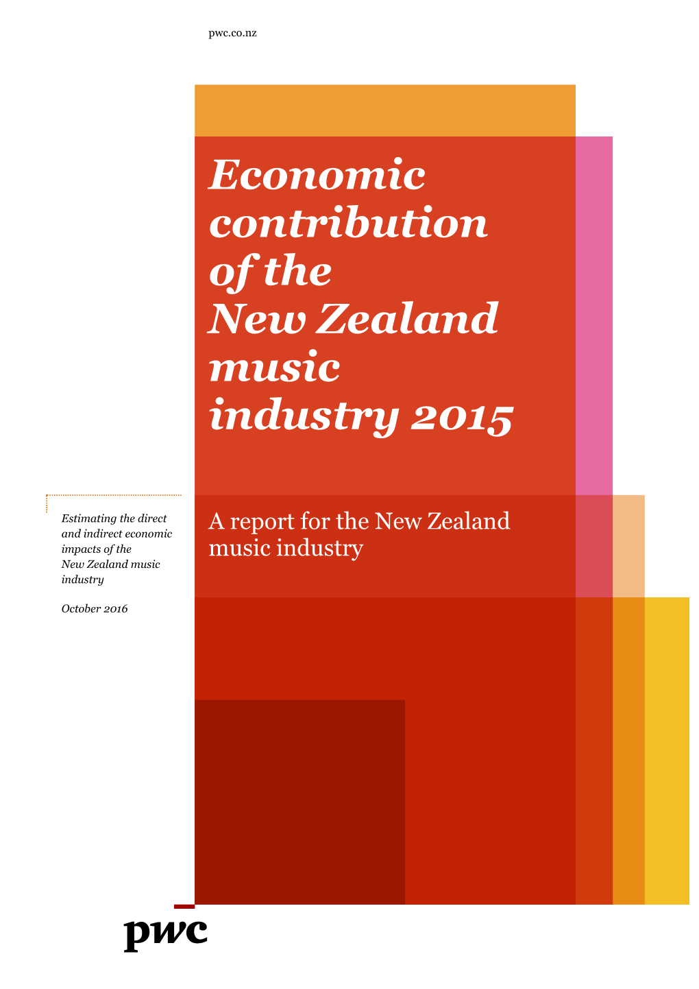 Economic Contribution of the New Zealand Music Industry 2015