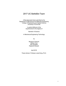 2017 UC Battlebot Team