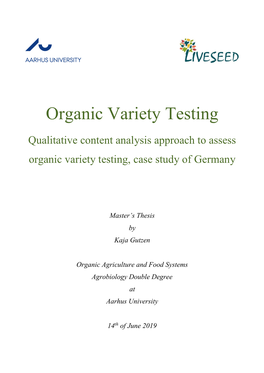 Organic Variety Testing