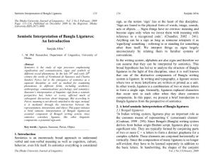 Semiotic Interpretation of Bangla Ligatures: an Introduction