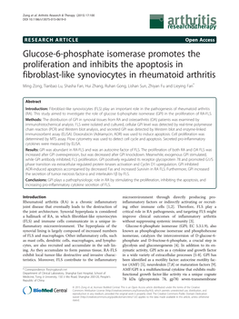 Glucose-6-Phosphate Isomerase Promotes the Proliferation And