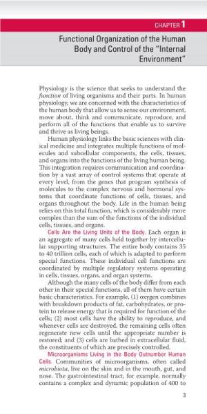 CHAPTER 1 Functional Organization of the Human Body and Control of the “Internal Environment”