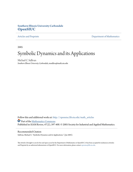 Symbolic Dynamics and Its Applications Michael C