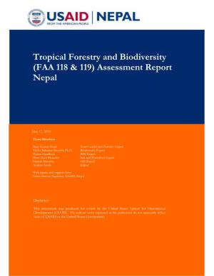 Tropical Forestry and Biodiversity (FAA 118 & 119)