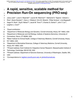 A Rapid, Sensitive, Scalable Method for Precision Run-On Sequencing