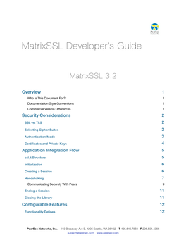 Matrixssl Developer's Guide