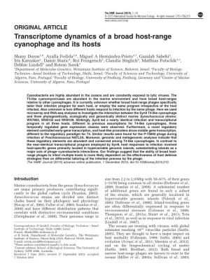 Transcriptome Dynamics of a Broad Host-Range Cyanophage and Its Hosts