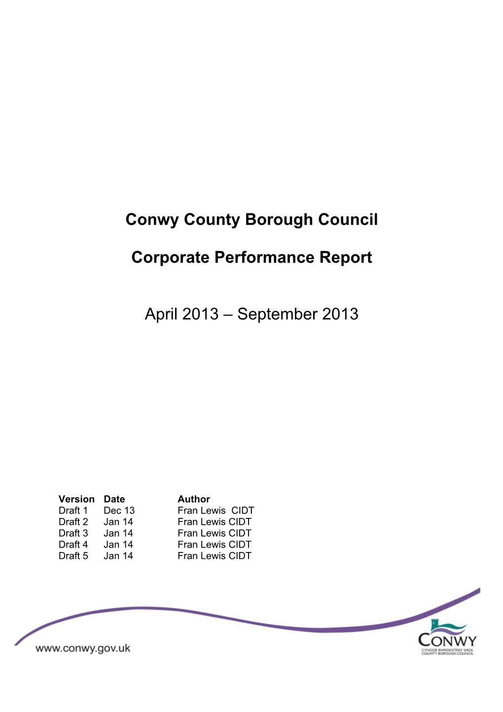 Corporate Performance Report 201304-201309