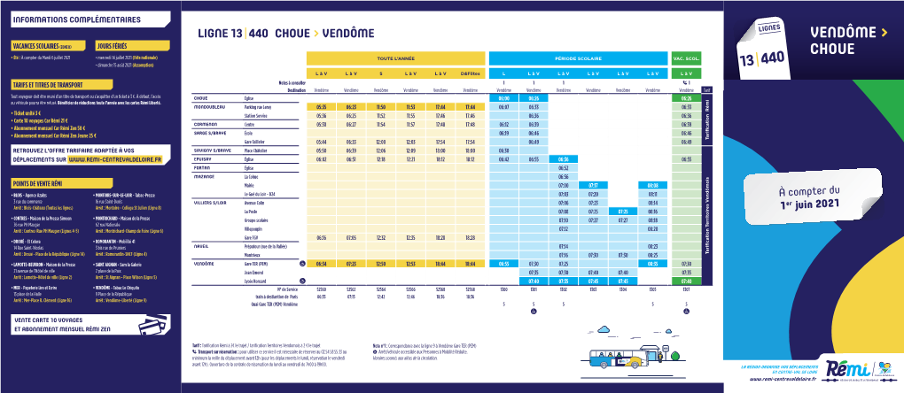 Ligne 13|440 Choue > Vendôme