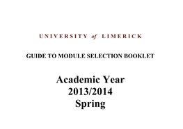 Academic Year 2013/2014 Spring
