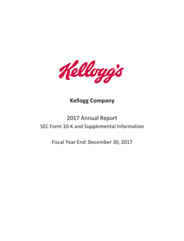 Kellogg Company 2017 Annual Report