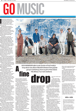VICKI ANDERSON Talks to Iain Gordon of Fat Freddy's Drop About