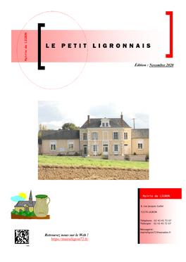 LE PETIT LIGRONNAIS Mairie LIGRON De Édition : Novembre 2020