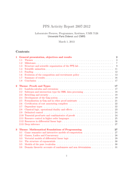 PPS Activity Report 2007-2012