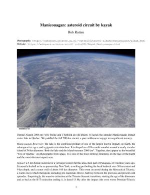 Manicouagan: Asteroid Circuit by Kayak Rob Rutten