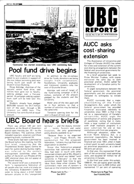 Pool Fund Drive Begins UBC Board Hears Briefs