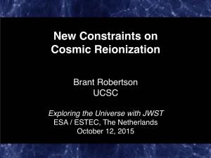 New Constraints on Cosmic Reionization