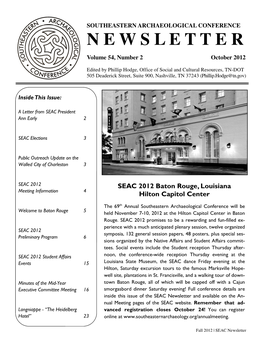 SEAC Newsletter Vol. 54. No. 2 October 2012.Pdf