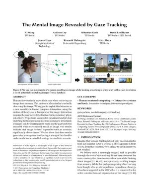 The Mental Image Revealed by Gaze Tracking