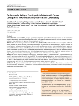 Cardiovascular Safety of Prucalopride in Patients with Chronic Constipation: a Multinational Population‑Based Cohort Study