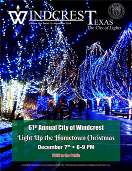 Light up the Hometown Christmas December 7Th • 6-9 PM FREE to the Public