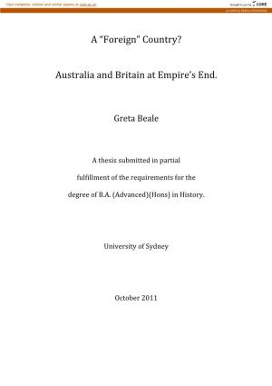 Australia and Britain at Empire's End