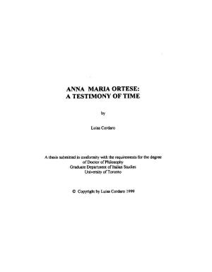 Anna Maria Ortese: a Testimony of Time