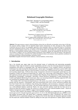 Relational Geographic Databases