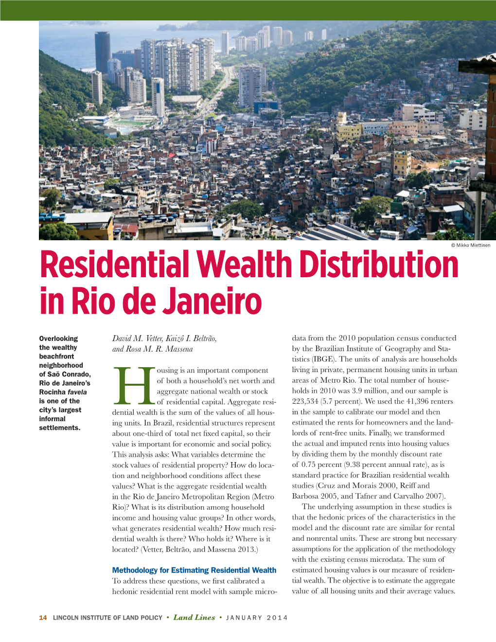 Residential Wealth Distribution in Rio De Janeiro