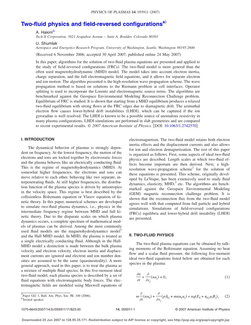 Two-Fluid Physics and Field-Reversed Configurations