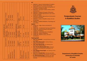 Postgraduate Courses in Buddhist Studies