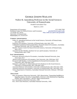 George Joseph Mailath Walter H