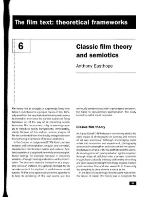 Glassic Film Theory and Semiotics