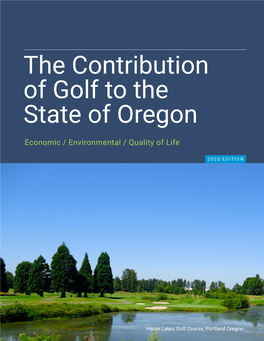 The Contribution of Golf to the State of Oregon