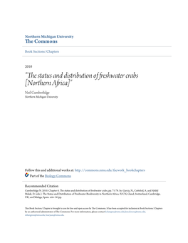 "The Status and Distribution of Freshwater Crabs [Northern Africa]" Neil Cumberlidge Northern Michigan University