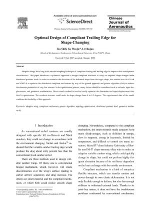 Optimal Design of Compliant Trailing Edge for Shape Changing