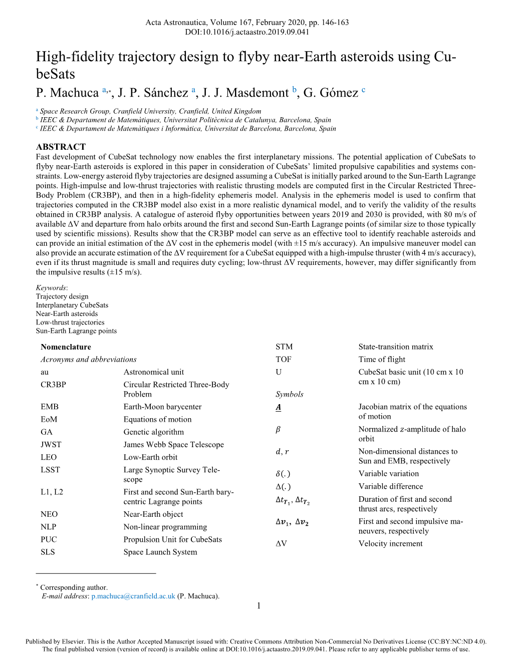 High-Fidelity Trajectory Design to Flyby Near-Earth Asteroids Using Cu- Besats P