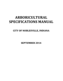 Arboricultural Specifications Manual