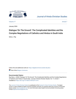 The Complicated Identities and the Complex Negotiations of Catholics and Hindus in South India