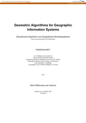 Geometric Algorithms for Geographic Information Systems
