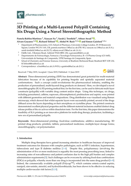 3D Printing of a Multi-Layered Polypill Containing Six Drugs Using a Novel Stereolithographic Method