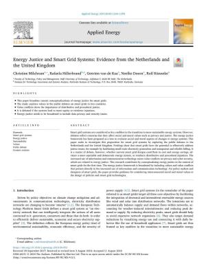 Energy Justice and Smart Grid Systems Evidence from The