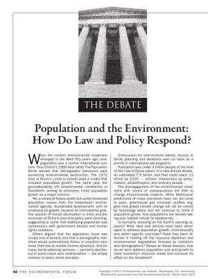 Population and the Environment: How Do Law and Policy Respond?