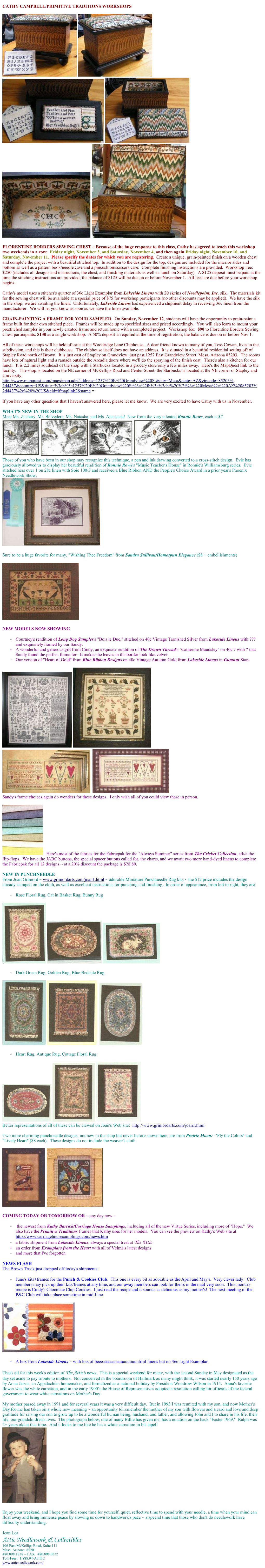 Attic Sampler Newsletter 05122006