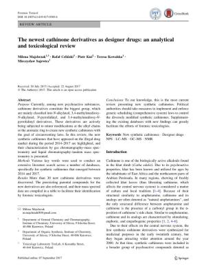 The Newest Cathinone Derivatives As Designer Drugs: an Analytical and Toxicological Review