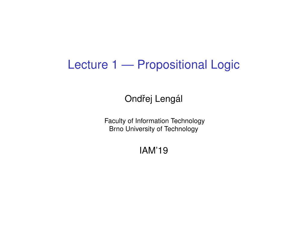 Propositional Logic