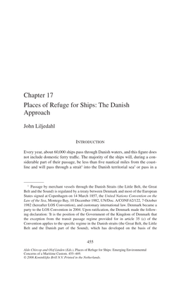 Chapter 17 Places of Refuge for Ships: the Danish Approach