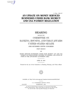 An Update on Money Services Businesses Under Bank Secrecy and Usa Patriot Regulation