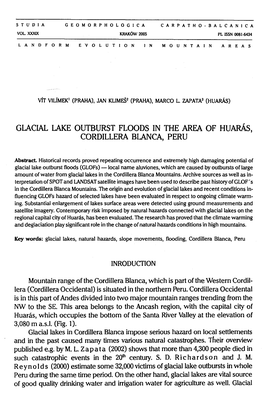 Giacial Lake Outburst Floods in the Area of Huaras, Cordillera Bianca, Peru