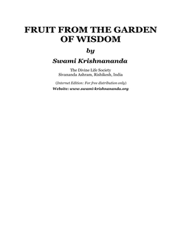 Fruit from the Garden of Wisdom